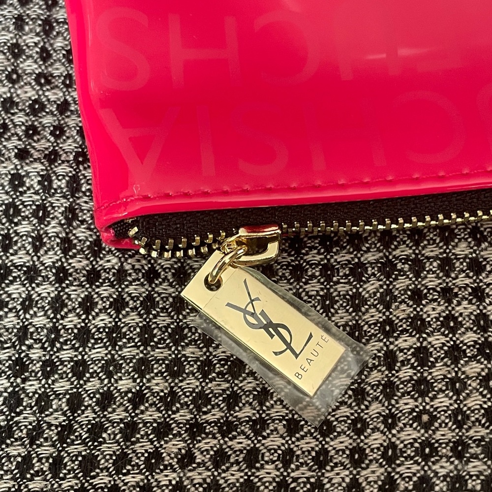 YSL Patent Fuschia Makeup Pouch